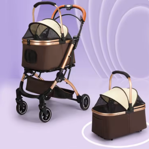 Poussette Pliable 4 en 1 Gimars pour Petits Chiens et Chats – Mobilité, Confort et Sécurité au Quotidien