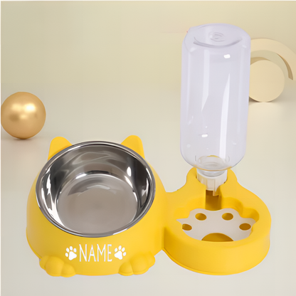 Gamelles inclinées 2 en 1 pour chat avec distributeur d'eau